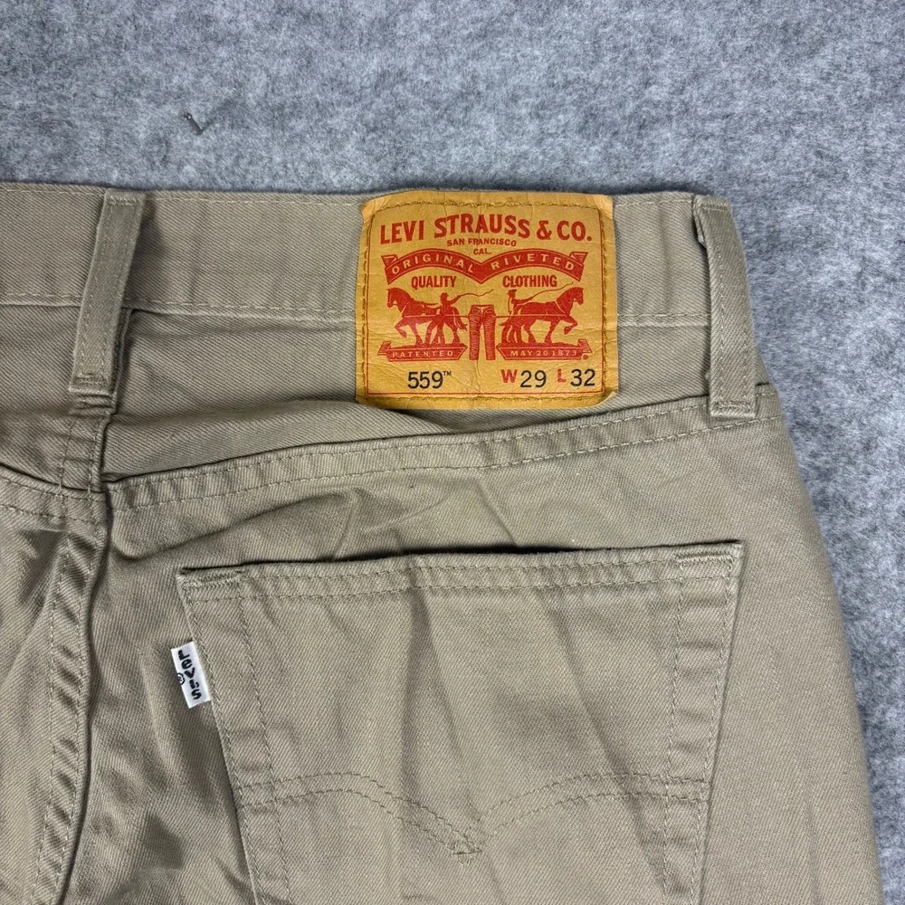 Levis 559 Relaxed Straight‎ Jeans Mens 29x32 Tan Khaki Twill Cotton Pants